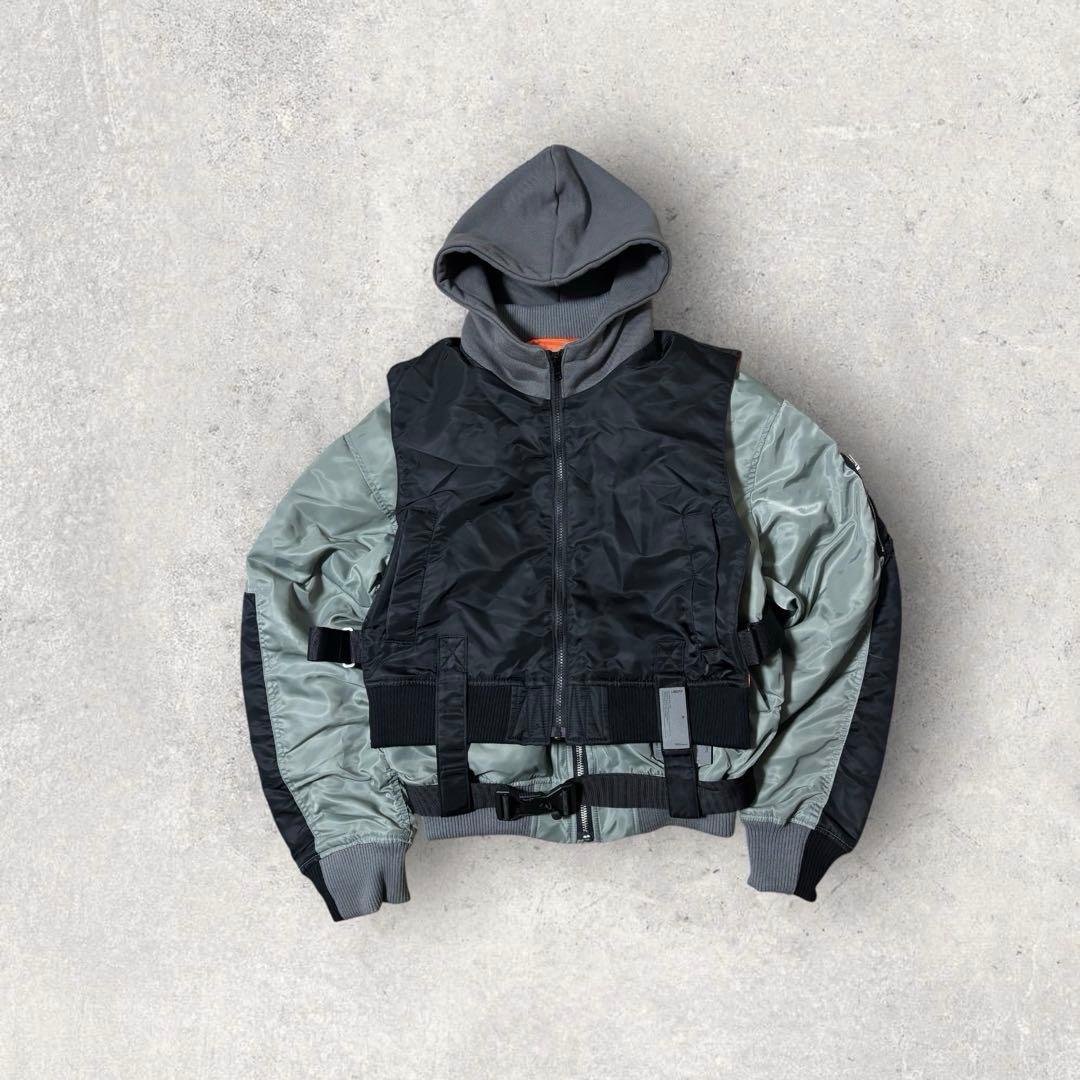 ジャケット・アウター LIBERE COMBINATION MA-1 JACKET BLK