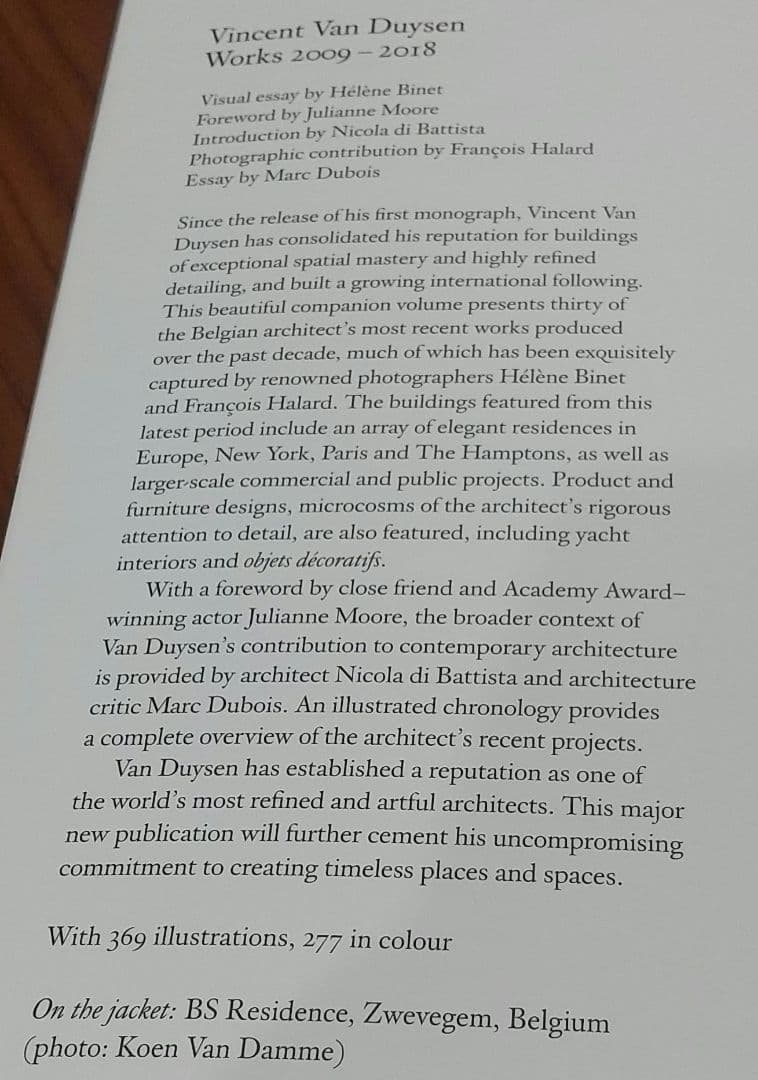 【値下可】Vincent Van Duysen Works 2009–2018