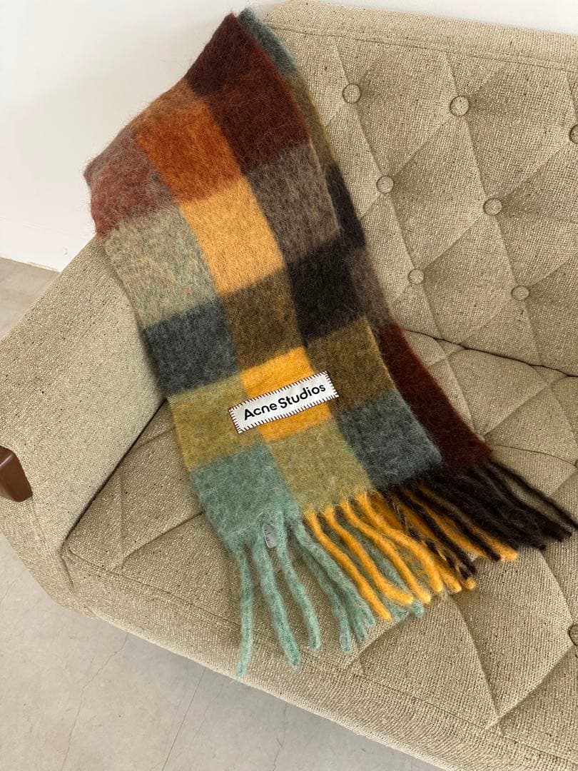 Acne Studios モヘアチェックスカーフ 250 × 28cm