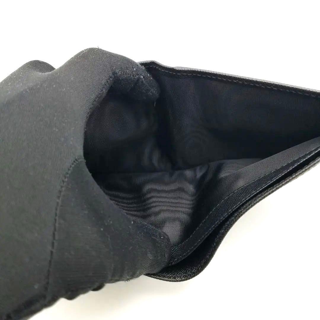 【極美品】プラダ 二つ折り財布 トライアングルロゴ ブラック