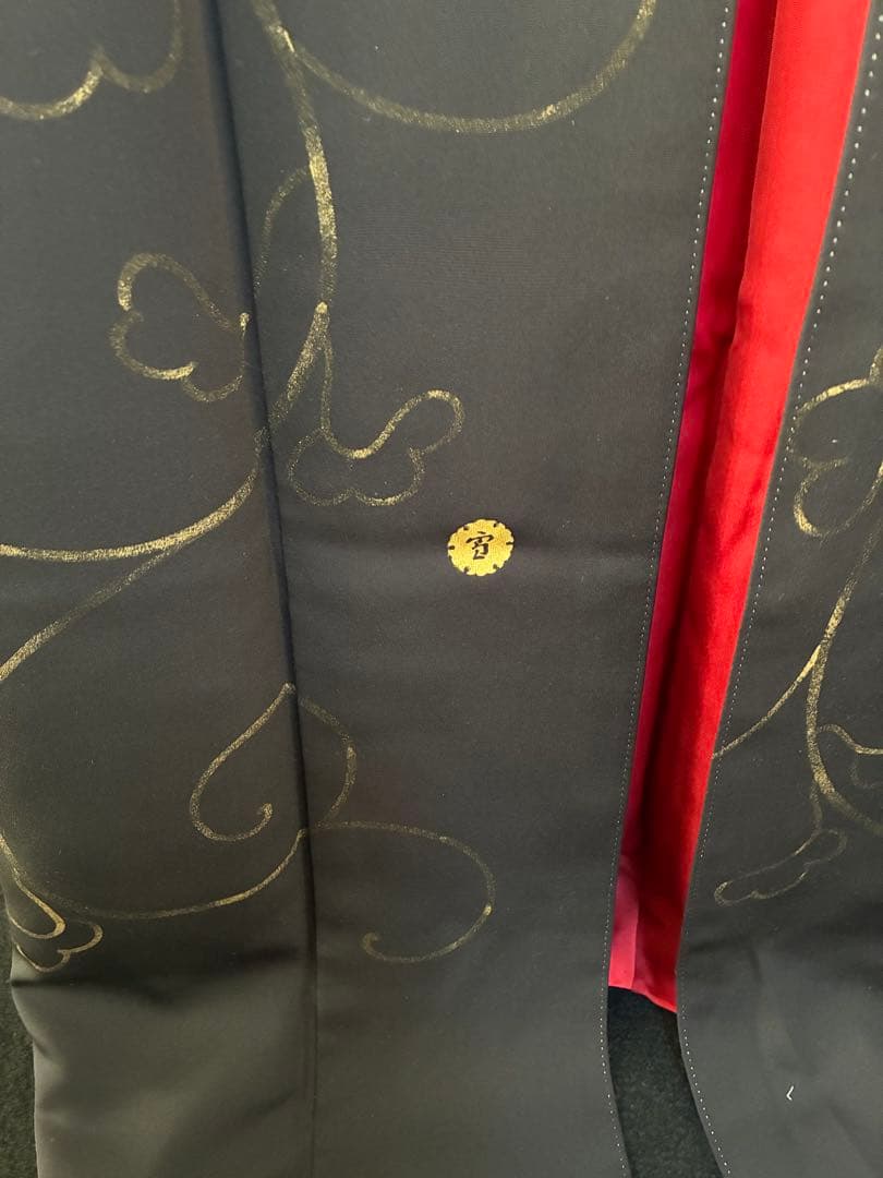 k*a様 訪問着 ෆ‪鳳凰柄 ෆ‪黒金 赤ふちどり 正絹 シルク 作家物 雪三郎