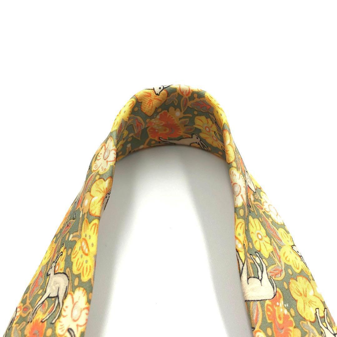 【極美品】HERMES エルメス ネクタイ ヤギ 小紋柄 花 ドット 総柄 高級
