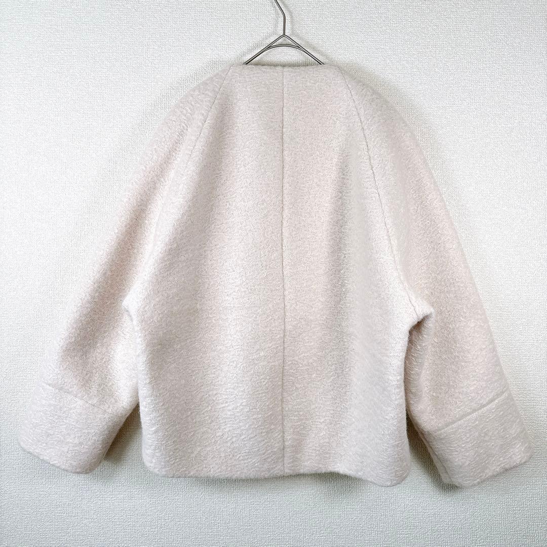 美品✨ラブティックボンボン ライトウェーブブルゾン ノーカラーコート ジャケット