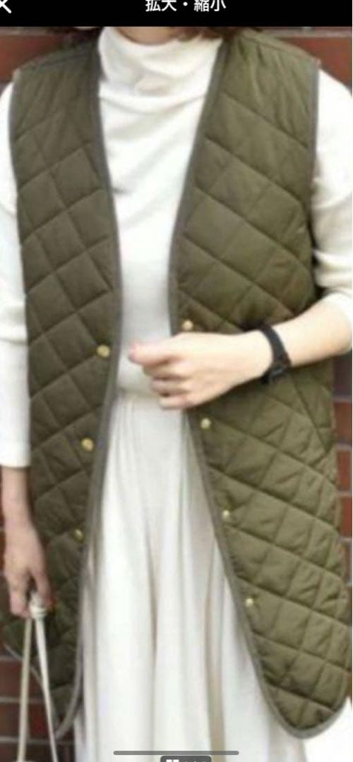 OUR ロング丈のキルティングベスト