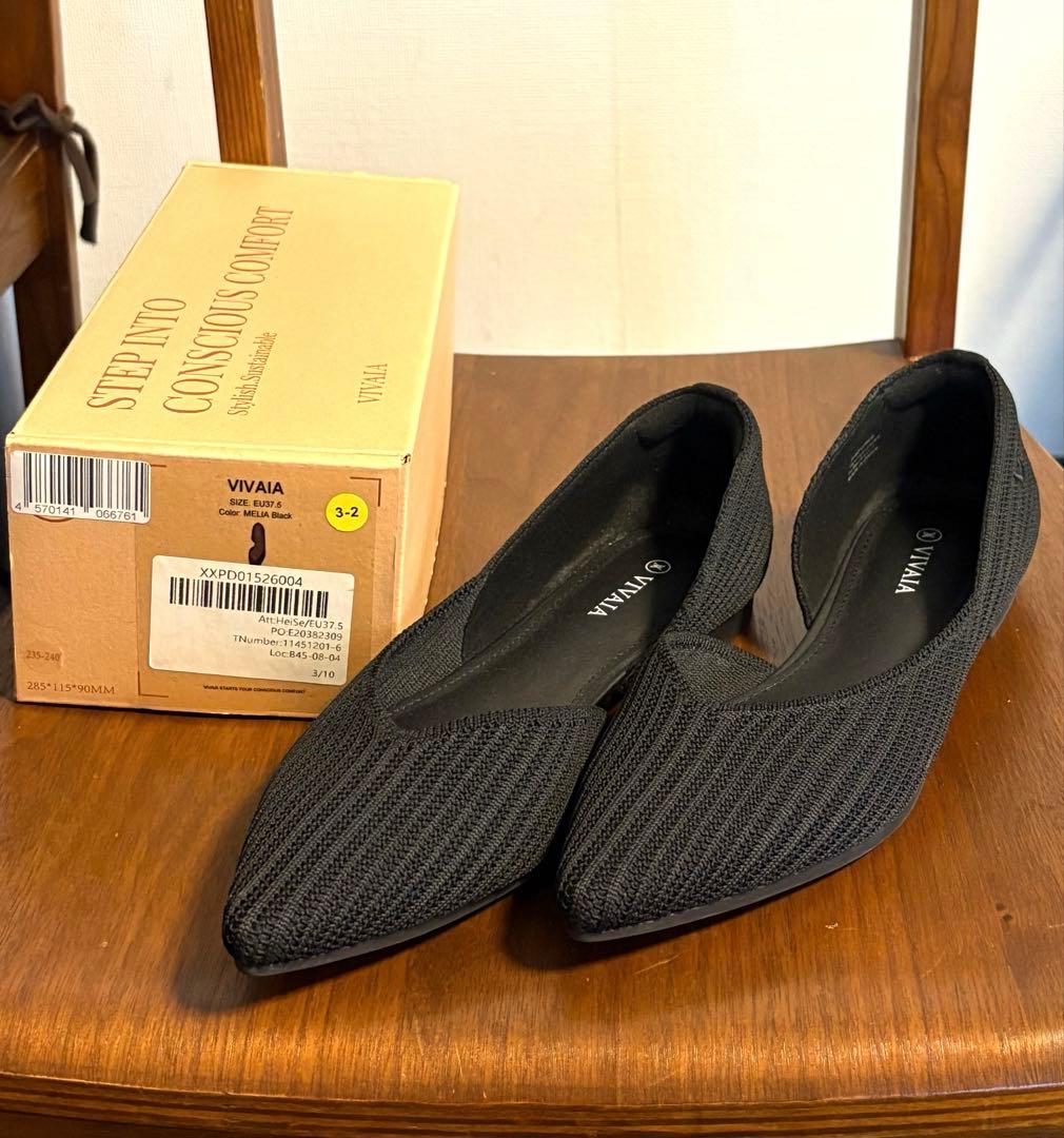【匿名配送】VIVAIA MELIA Black EU37.5 フラットシューズ