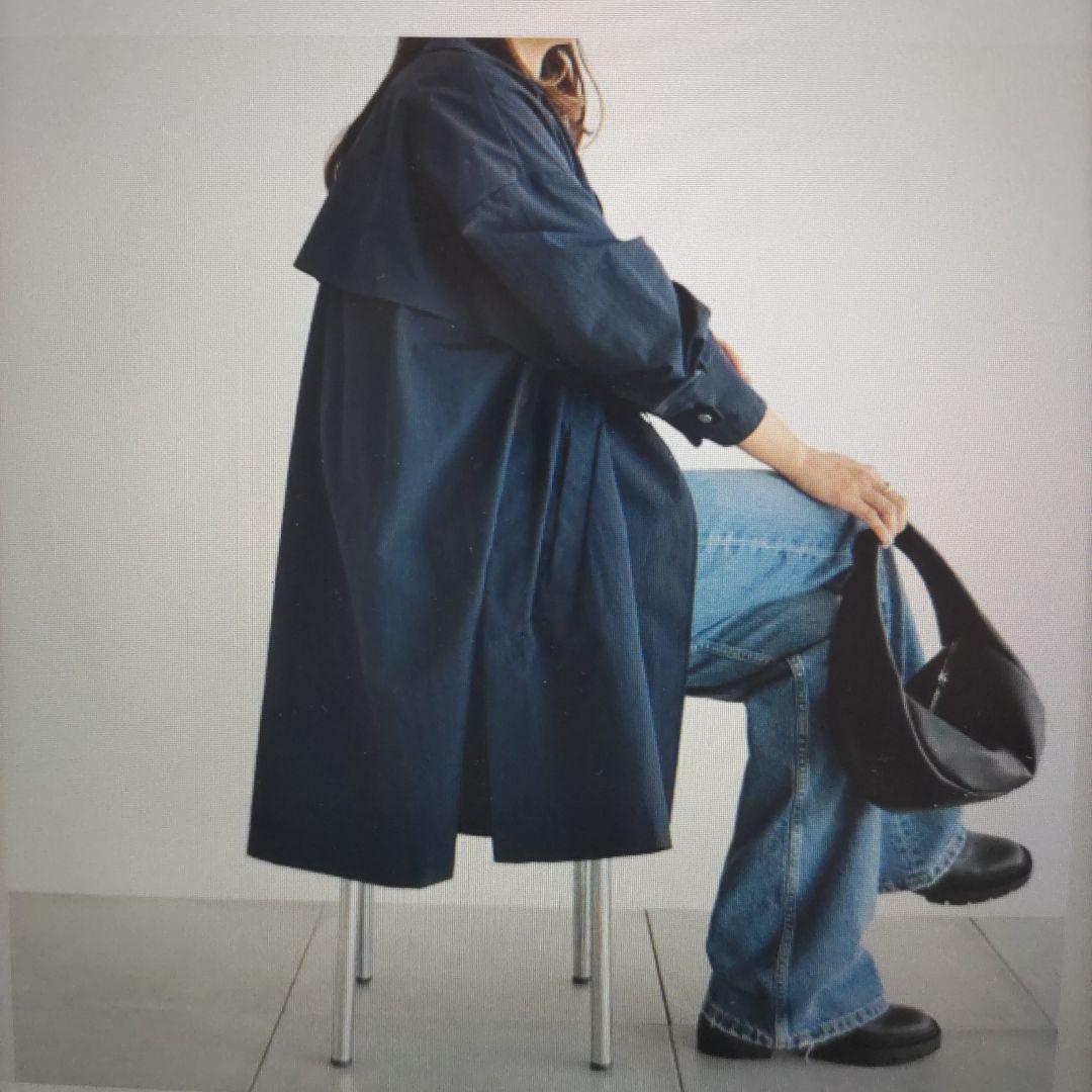 新品未使用☆haruka Aラインナイロンコート　ネイビー　36