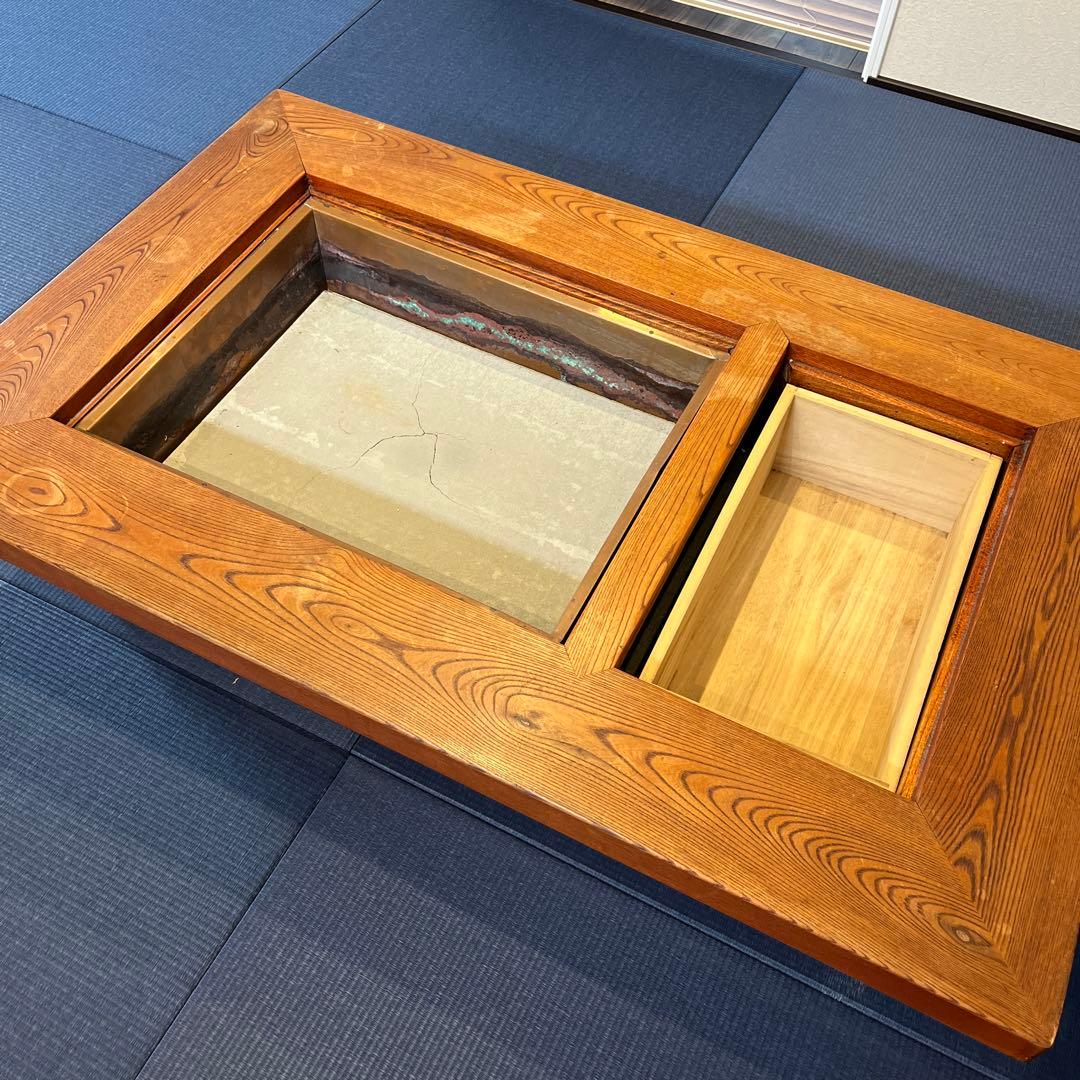 座卓　ローテーブル　囲炉裏　木製引き出しつき　レトロ　アンティーク家具