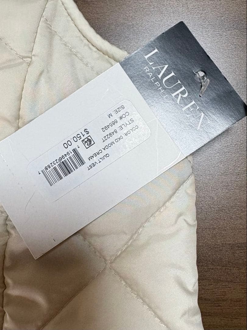 新品　Ralph Laurenクレストパッチ ダイヤモンドキルティングベスト