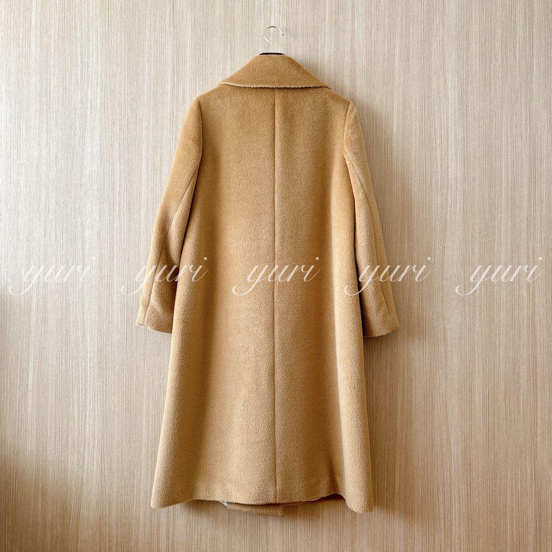 【1167】アナイ　アルパカシャギーロングコート　キャメル