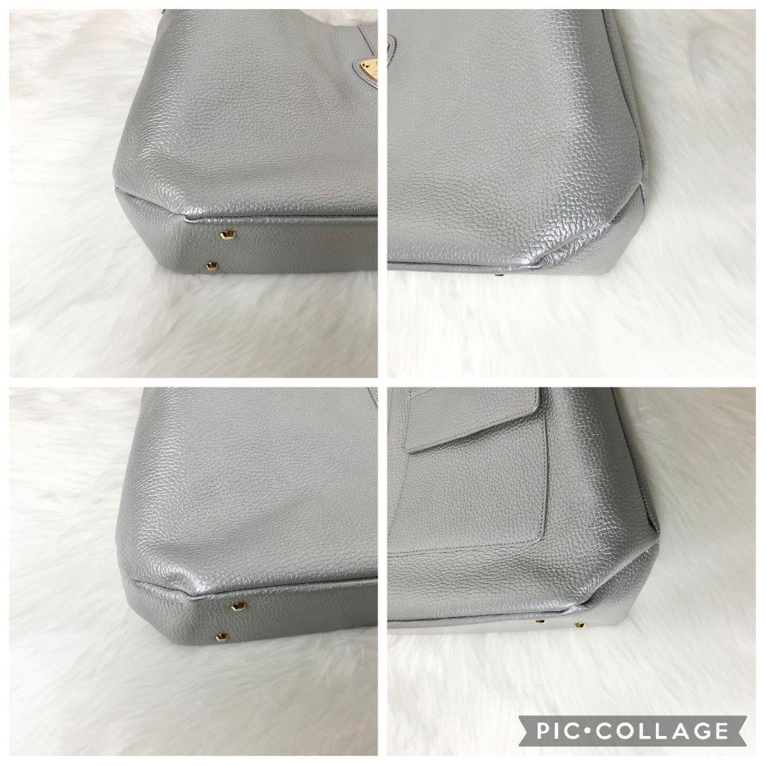 【美品】ATAO ショルダーバッグ ハンドバッグ エルヴィ 限定カラー シルバー