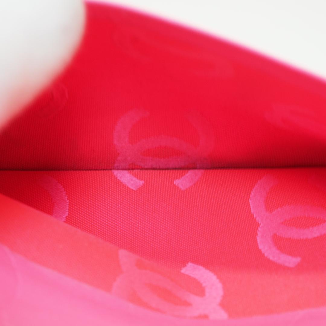 【美品】CHANEL シャネル カンボンライン 長財布 黒×ピンク