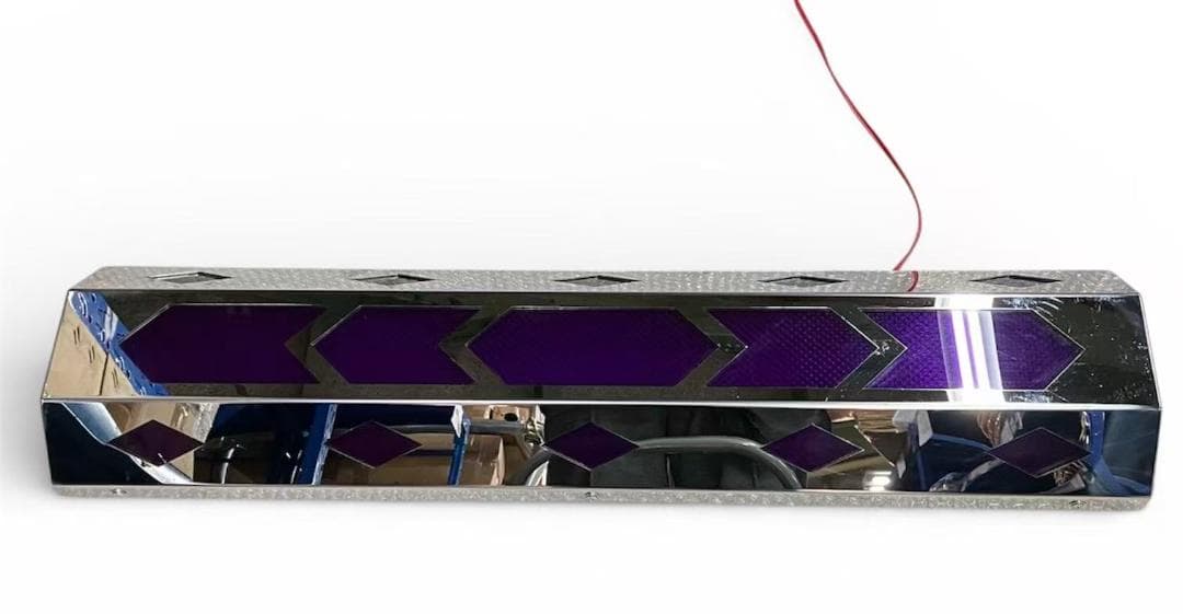 0635 配線付き★長方形アンドン 鏡面 ダイヤ 菱形 ひし形 紫