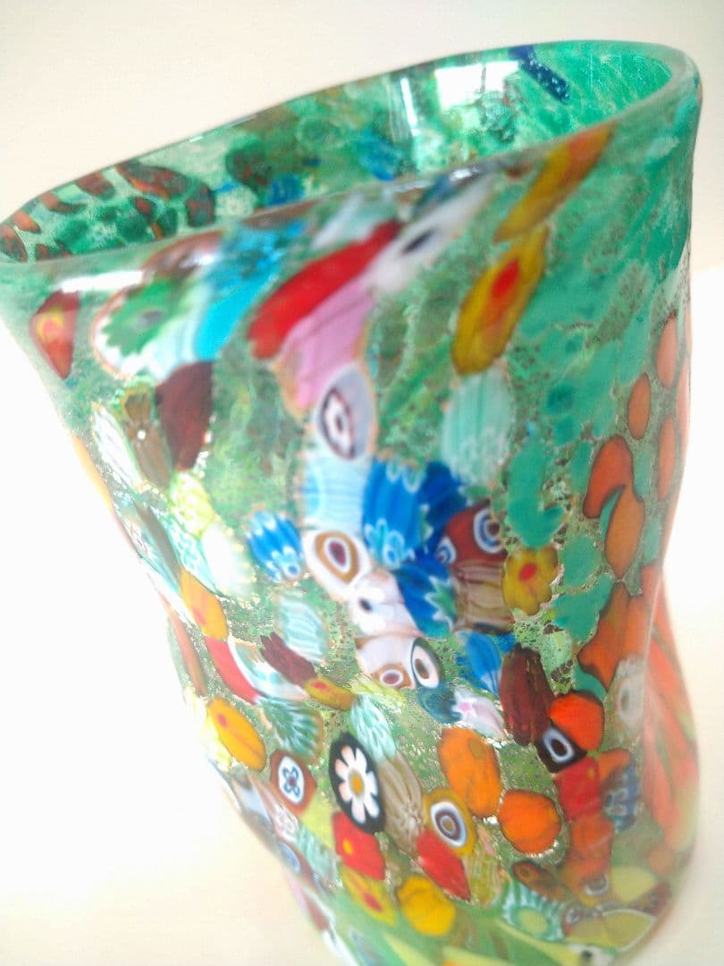 なっち　未使用／ベネチアンガラス／ムラーノ／ミルフィオリ／手吹き切りガラス