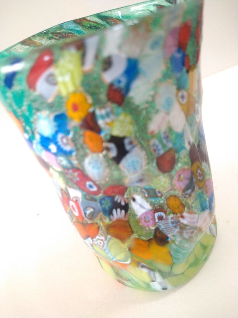 なっち　未使用／ベネチアンガラス／ムラーノ／ミルフィオリ／手吹き切りガラス