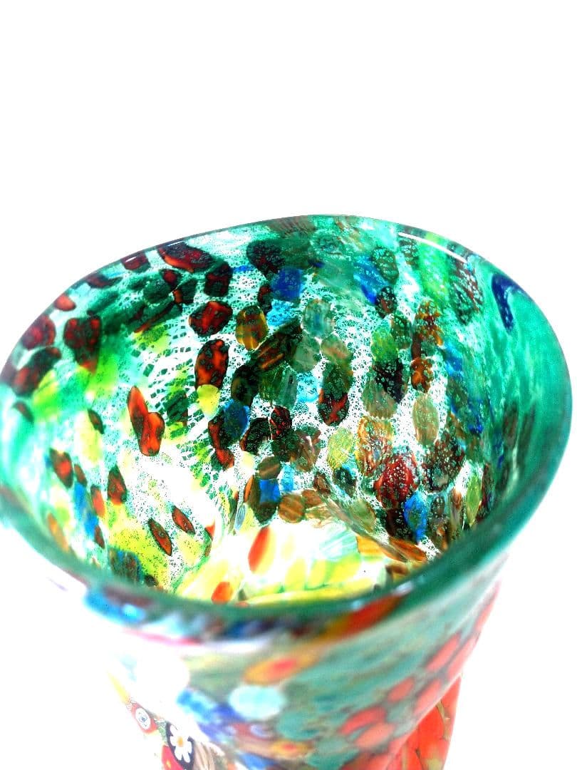 なっち　未使用／ベネチアンガラス／ムラーノ／ミルフィオリ／手吹き切りガラス