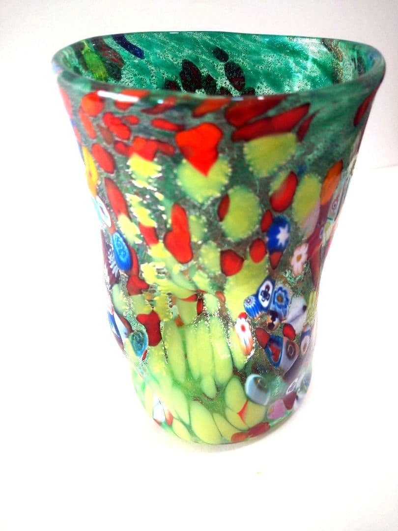 なっち　未使用／ベネチアンガラス／ムラーノ／ミルフィオリ／手吹き切りガラス