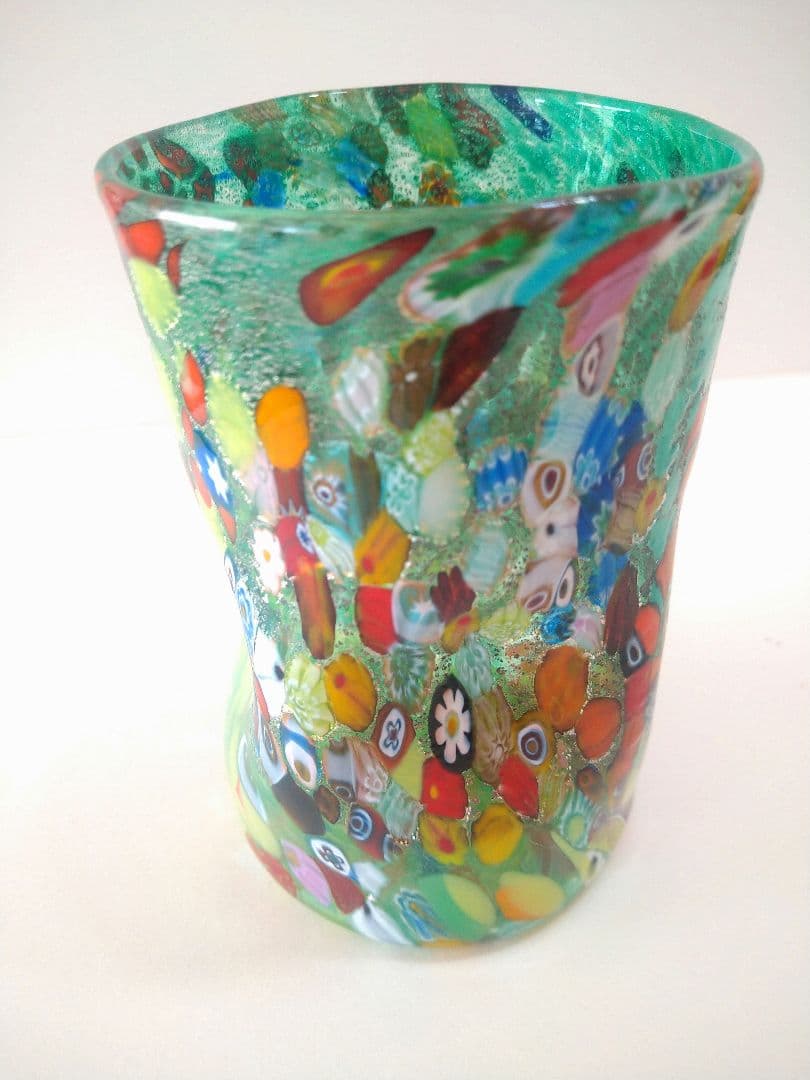 なっち　未使用／ベネチアンガラス／ムラーノ／ミルフィオリ／手吹き切りガラス