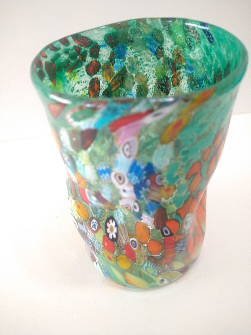 なっち　未使用／ベネチアンガラス／ムラーノ／ミルフィオリ／手吹き切りガラス