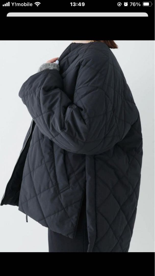 美品ステイトオブマインドリバーシブルキルティングコート　M 黒