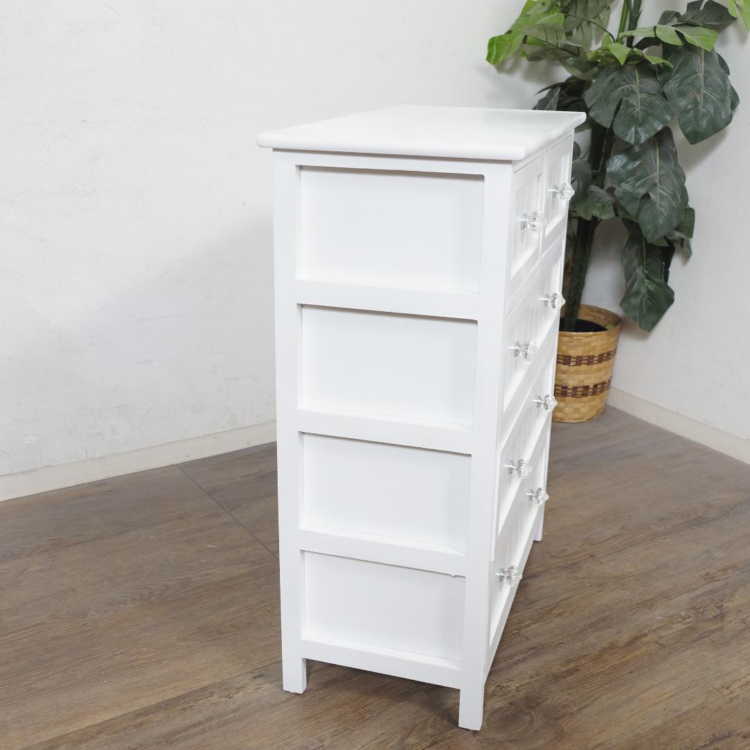 【新品】フェミニン　ホワイトチェスト　クリスタルハンドル　アウトレット