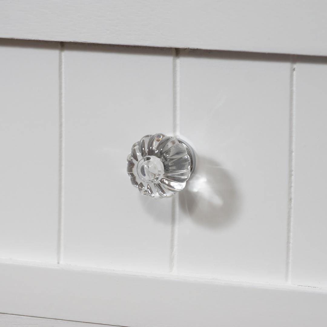 【新品】フェミニン　ホワイトチェスト　クリスタルハンドル　アウトレット