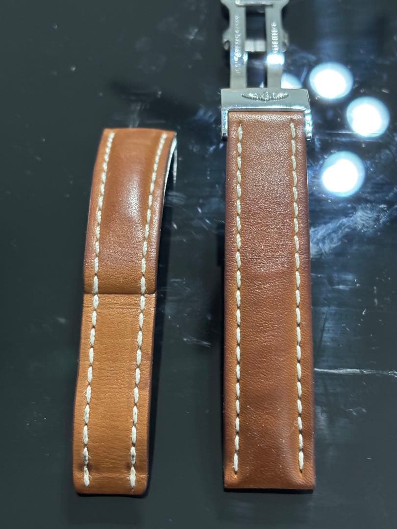 ブライトリング　カーフレザー　フォールディングバックル　20-18