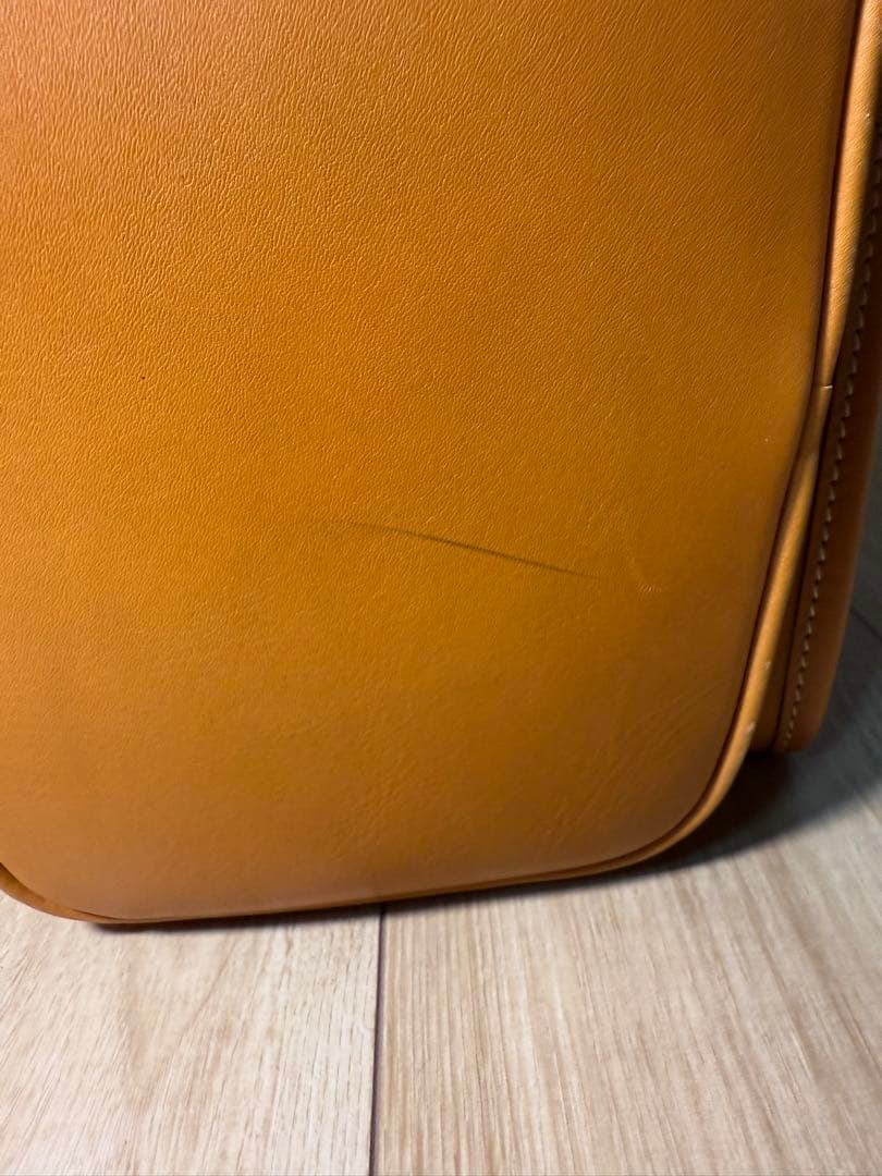 HEDGEレザー ボストンバッグ オレンジ