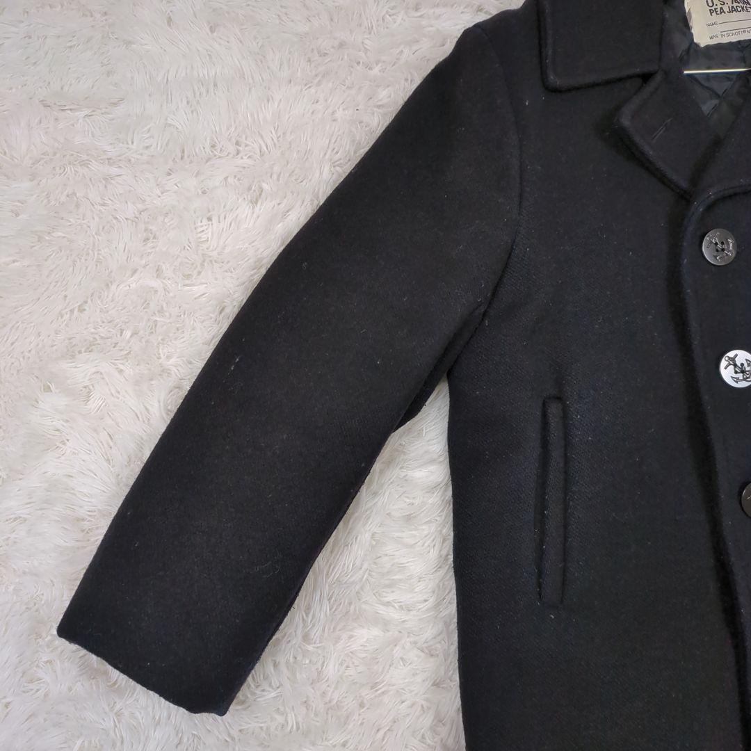 【希少 L】ショット　ピーコート　中綿キルティング　ダブル　U.S 740N　黒