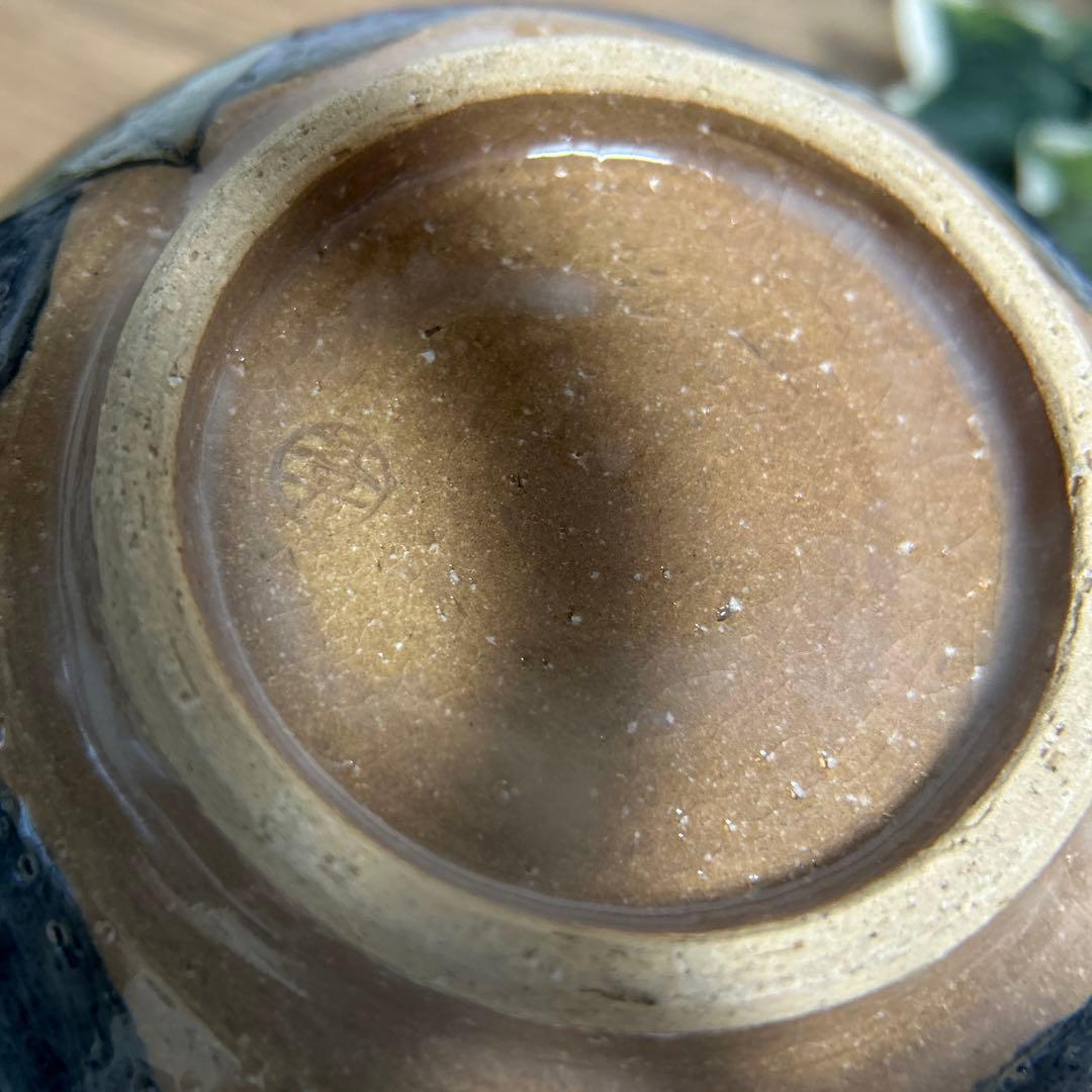 未使用　京焼　清水焼　土渕陶葊　陶葊窯 陶あん絵付　椿柄　中鉢　菓子鉢　茶道