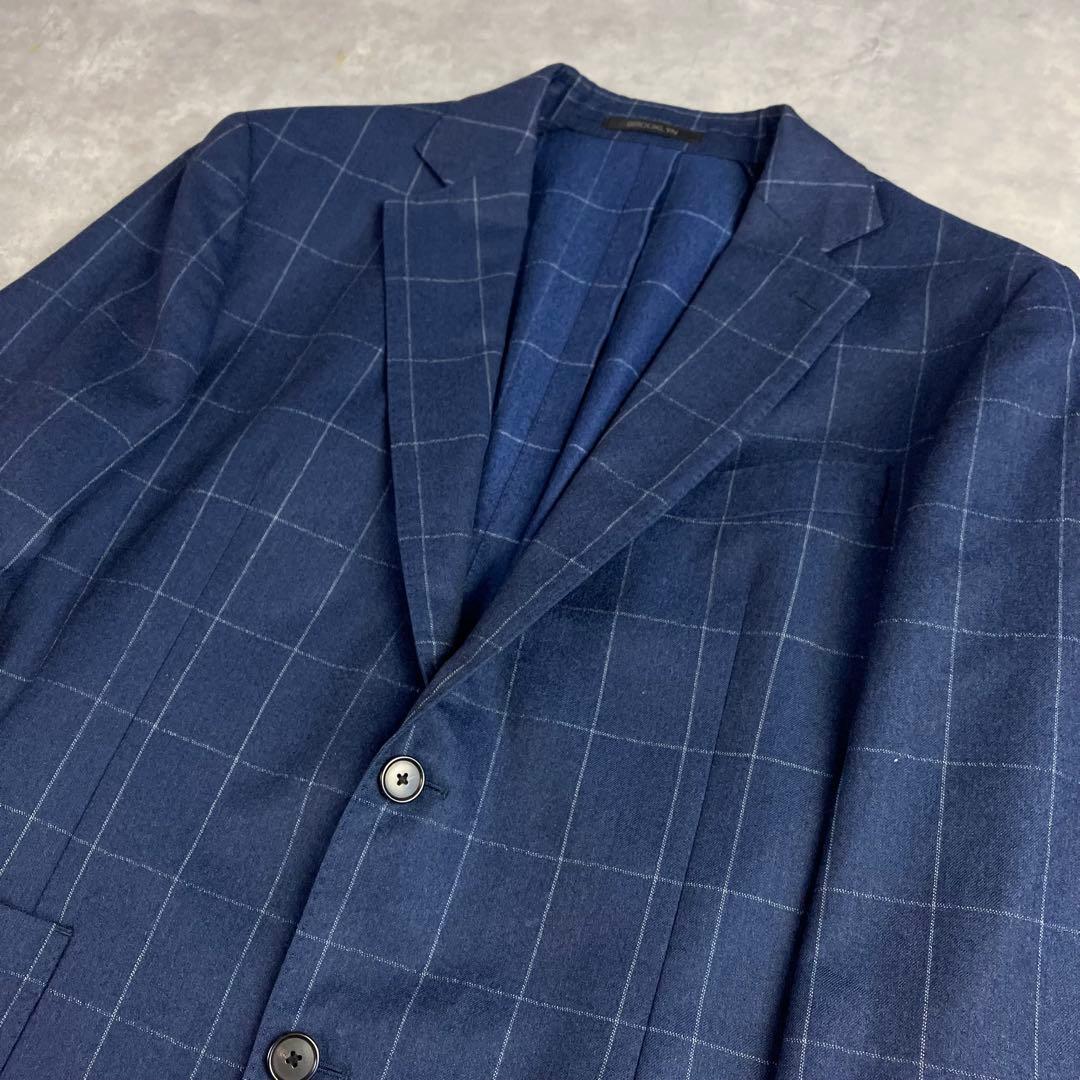 バーニーズニューヨーク テーラードジャケット 48 カノニコ生地 ウィンドウペン