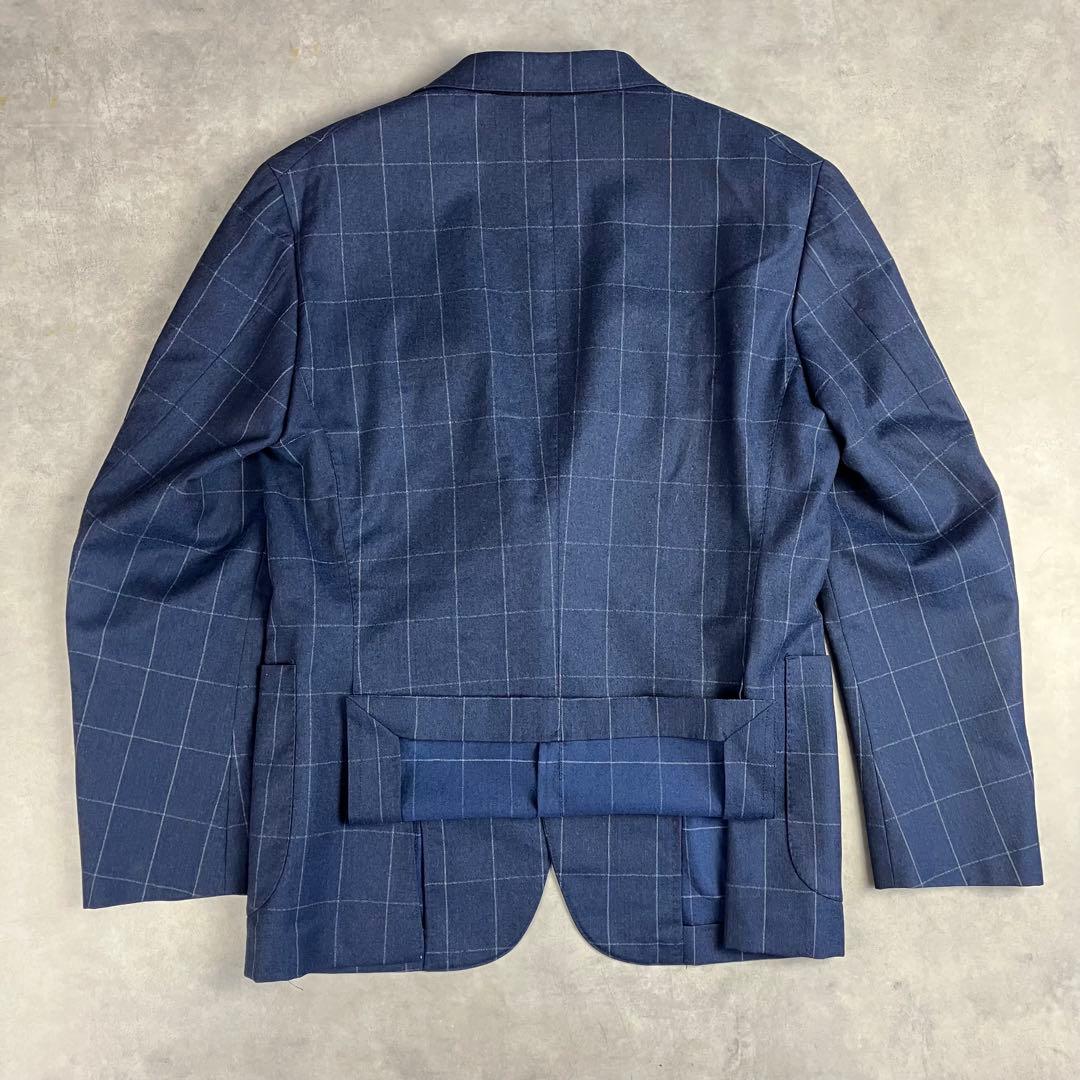 バーニーズニューヨーク テーラードジャケット 48 カノニコ生地 ウィンドウペン