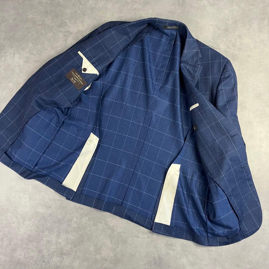バーニーズニューヨーク テーラードジャケット 48 カノニコ生地 ウィンドウペン