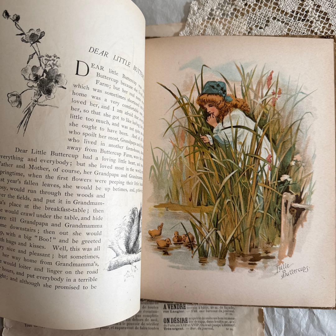 1890年アンティーク美しい挿絵の絵本アーネストニースター洋書ジャンクジャーナル