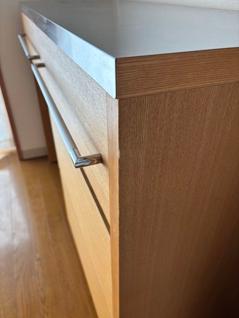 【送料込み】天然木 キッチンカウンター カップボード 120cm