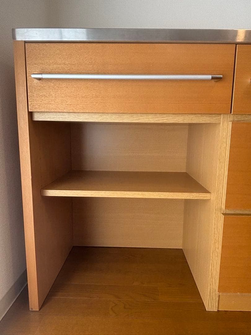 【送料込み】天然木 キッチンカウンター カップボード 120cm