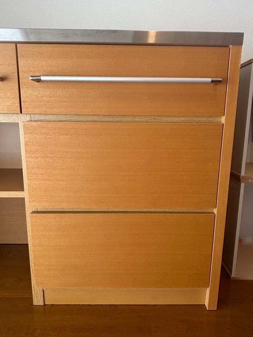 【送料込み】天然木 キッチンカウンター カップボード 120cm