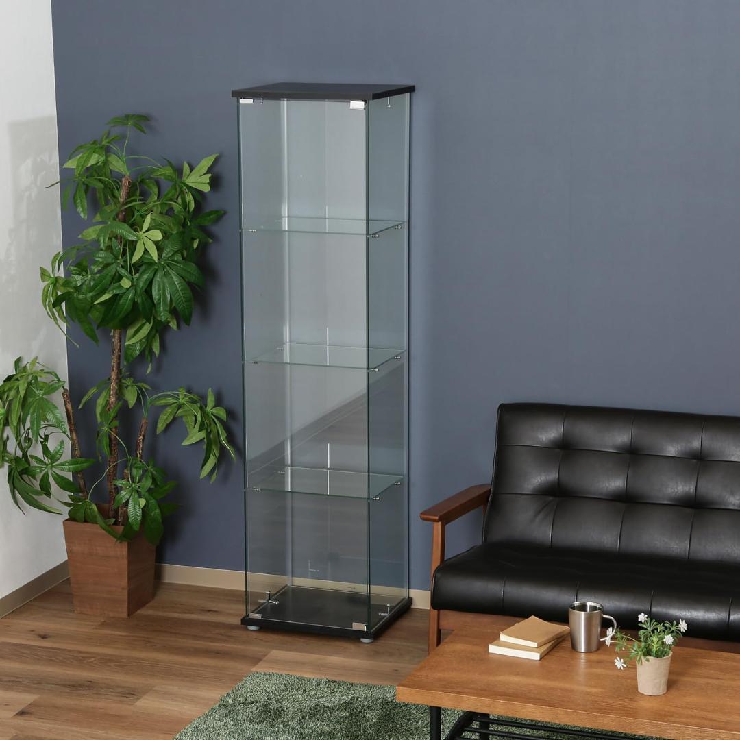 不二貿易 コレクションケース フィギュアケース 4段ブラック クリア 98880