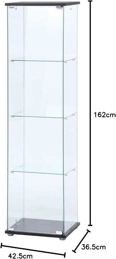 不二貿易 コレクションケース フィギュアケース 4段ブラック クリア 98880