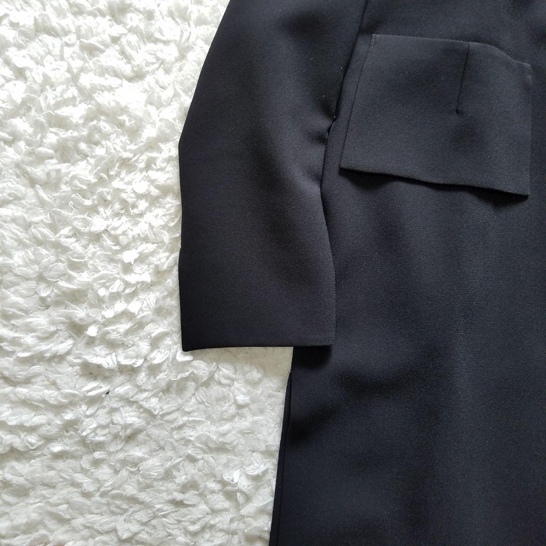 新品タグ付✨アドーア　フリンジジョーゼットコート　ロング　チェスターコート　黒