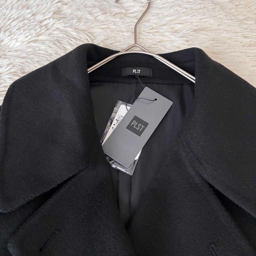 タグ付き✨PLST ウールブレンドリバーロングコート　ブラック