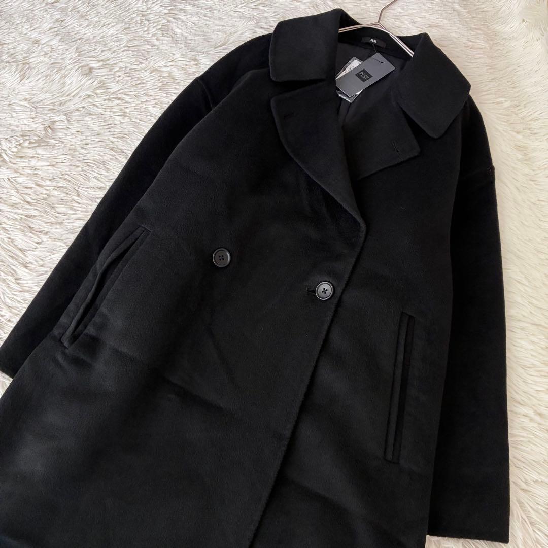 タグ付き✨PLST ウールブレンドリバーロングコート　ブラック