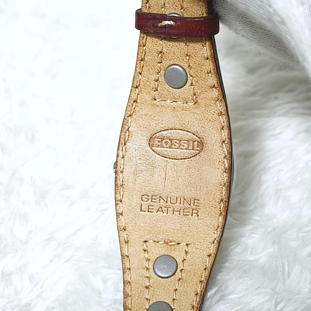 良品✨ FOSSIL BIG TIC フラワー 花 腕時計 レザー 稼働品 廃盤