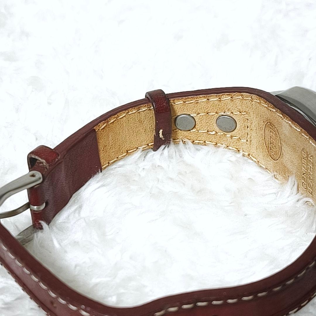 良品✨ FOSSIL BIG TIC フラワー 花 腕時計 レザー 稼働品 廃盤