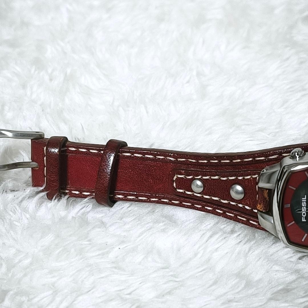 良品✨ FOSSIL BIG TIC フラワー 花 腕時計 レザー 稼働品 廃盤
