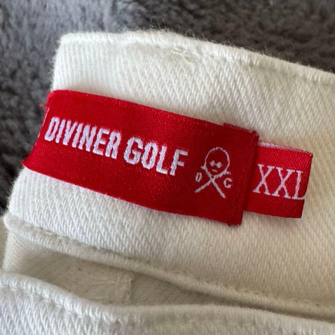 DIVINER ゴルフパンツ ホワイト ストレッチ 総柄 XXL イージーパンツ