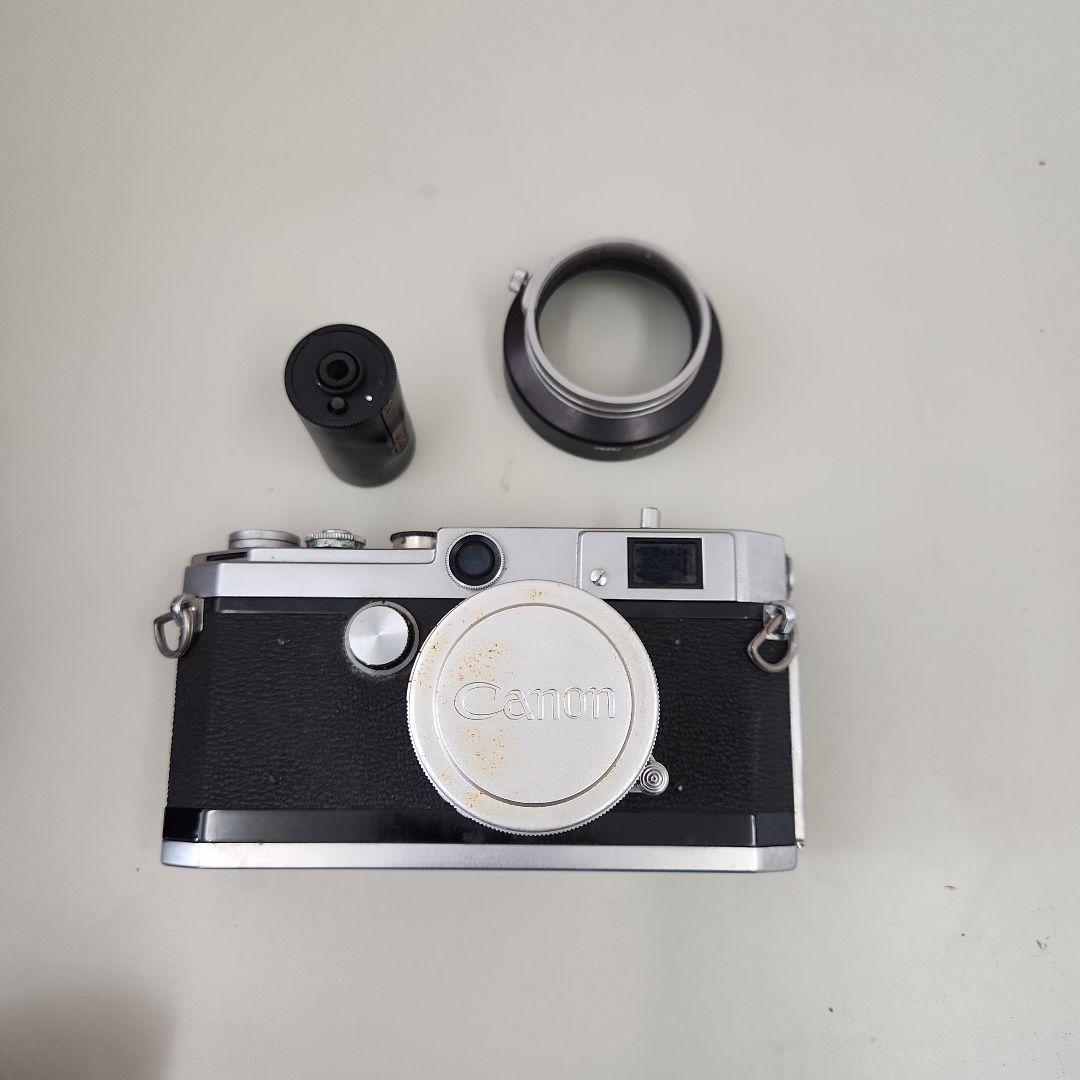 アンティークCanon L1レンジファインダーカメラレンズ、カバー付き