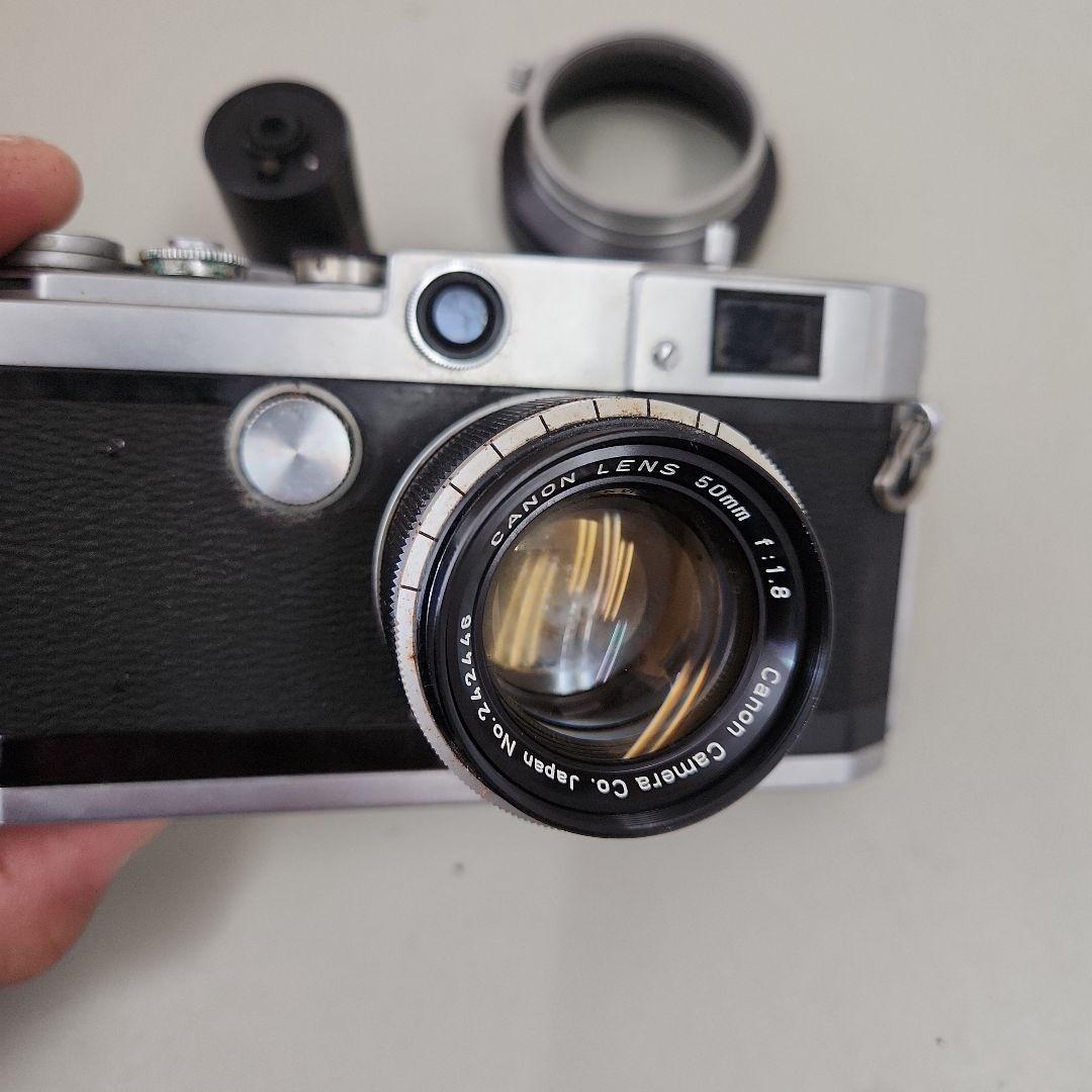 アンティークCanon L1レンジファインダーカメラレンズ、カバー付き