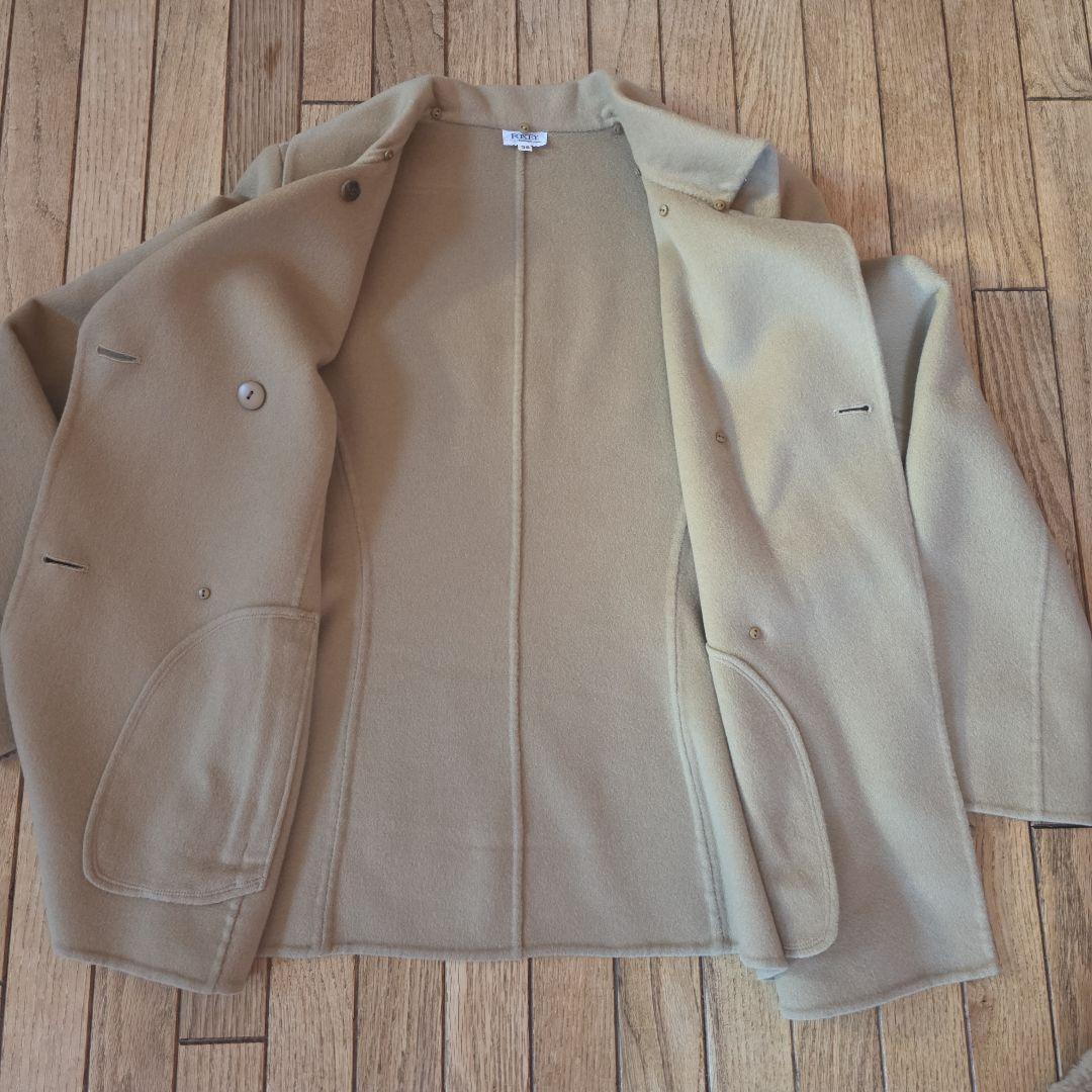 FOXEY ベージュ ヌートリアファー付き ピーコート 38サイズ