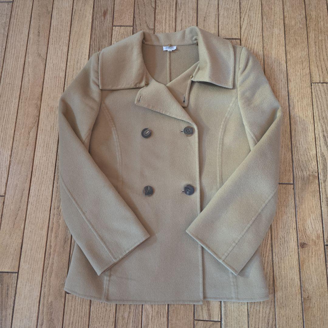 FOXEY ベージュ ヌートリアファー付き ピーコート 38サイズ