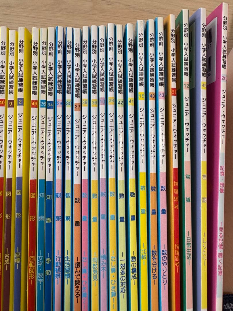 ジュニアウォッチャー、分野別、小学入試練習帳、28冊